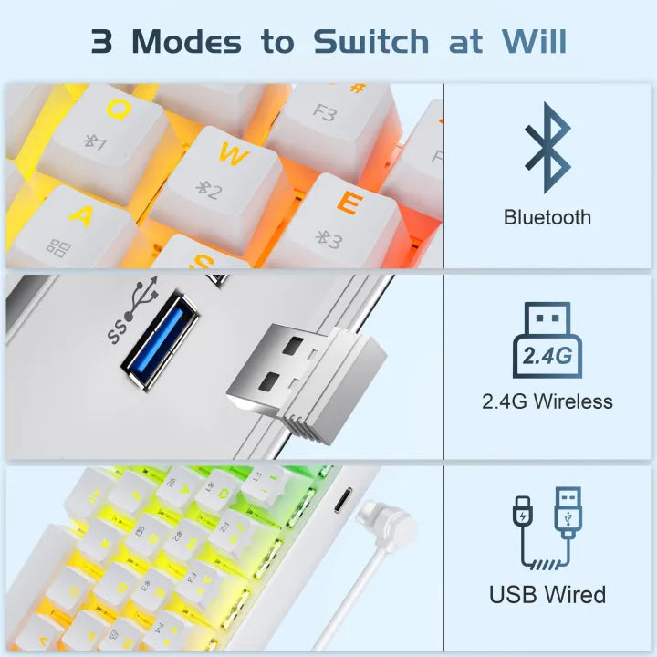 Tezarre Tk-63 Pro Rgb Wireless Mechanical Rgb Gaming Keyboard