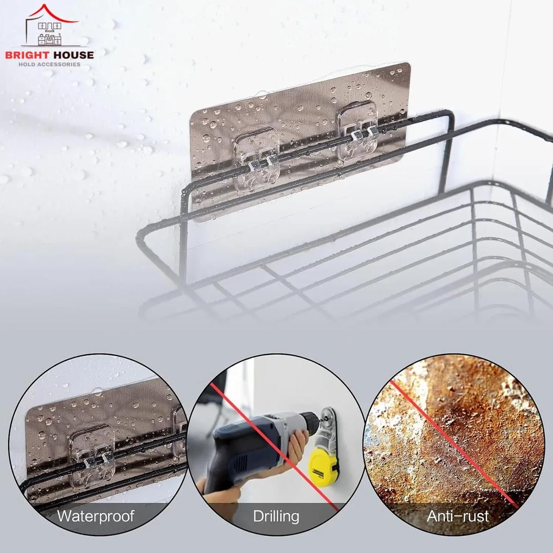 Bathroom Corner Shelf With Adhesive Hooks
