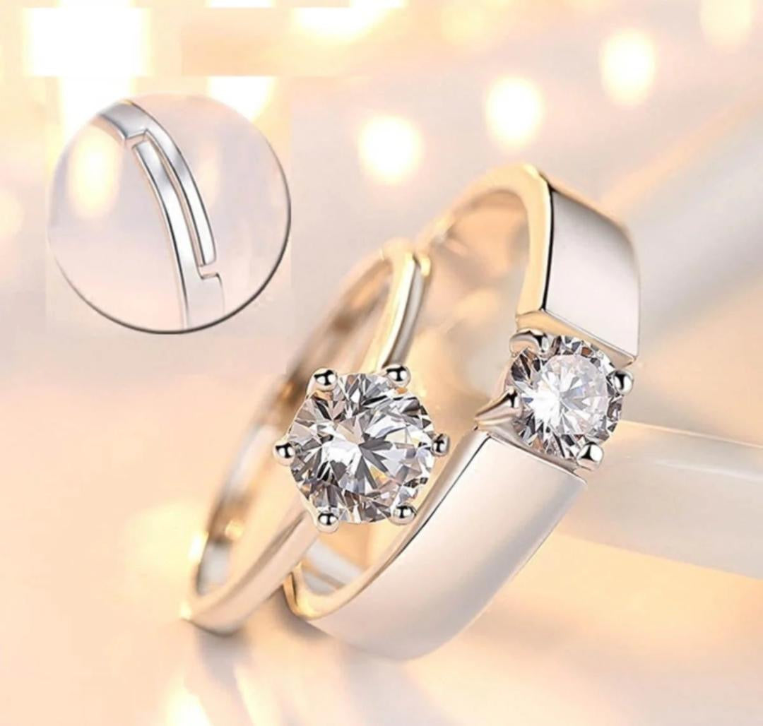 Classic Couple Rings For Men Women CZ Stone Trendy Wedding Lovers