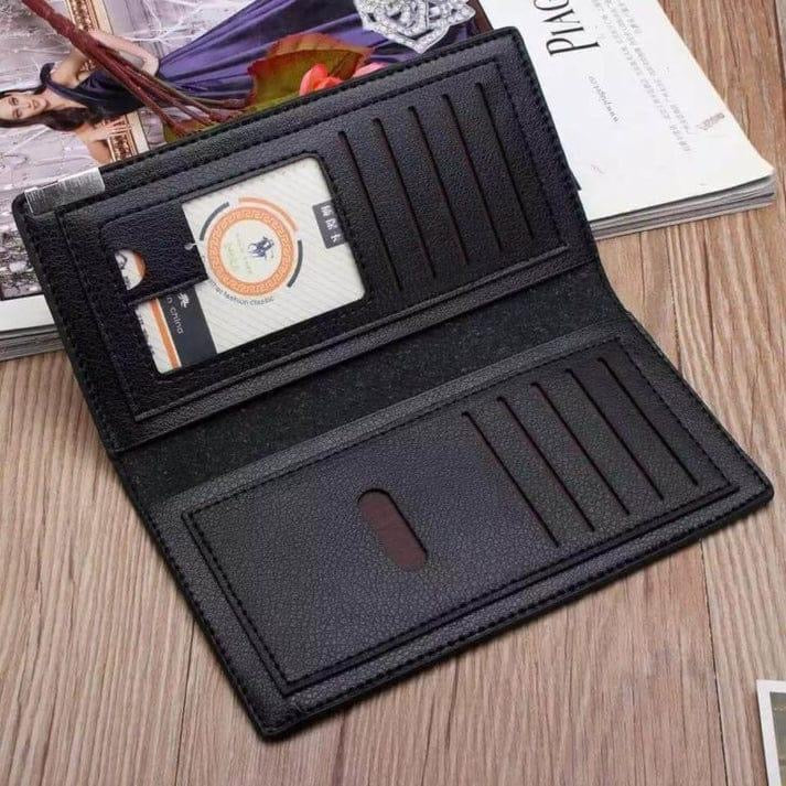 Man Long Fold Leather Wallet