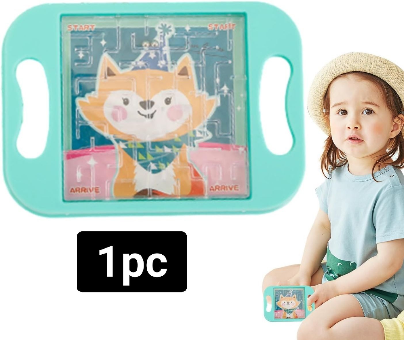 Cartoon Animal Handheld Balance Ball Maze Board Toys for Kids