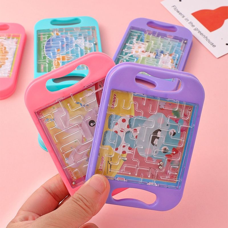 Cartoon Animal Handheld Balance Ball Maze Board Toys for Kids