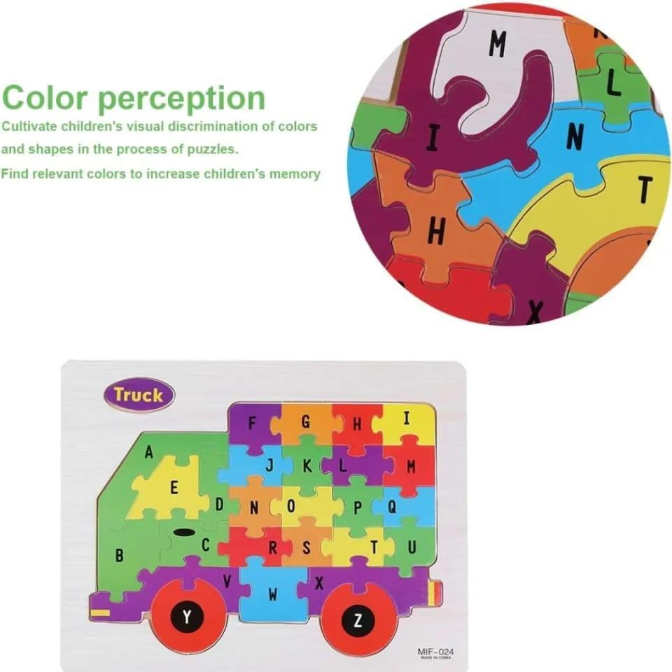 Wooden Alphabet Puzzle Board – Premium A-Z English Letters Learning Toy for Kids,