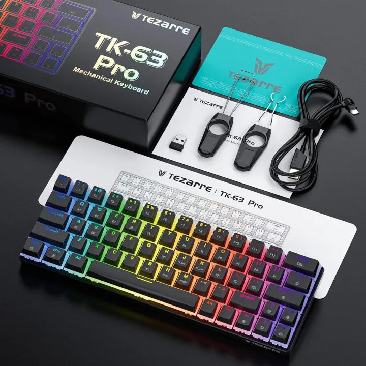 Tezarre Tk-63 Pro Rgb Wireless Mechanical Rgb Gaming Keyboard