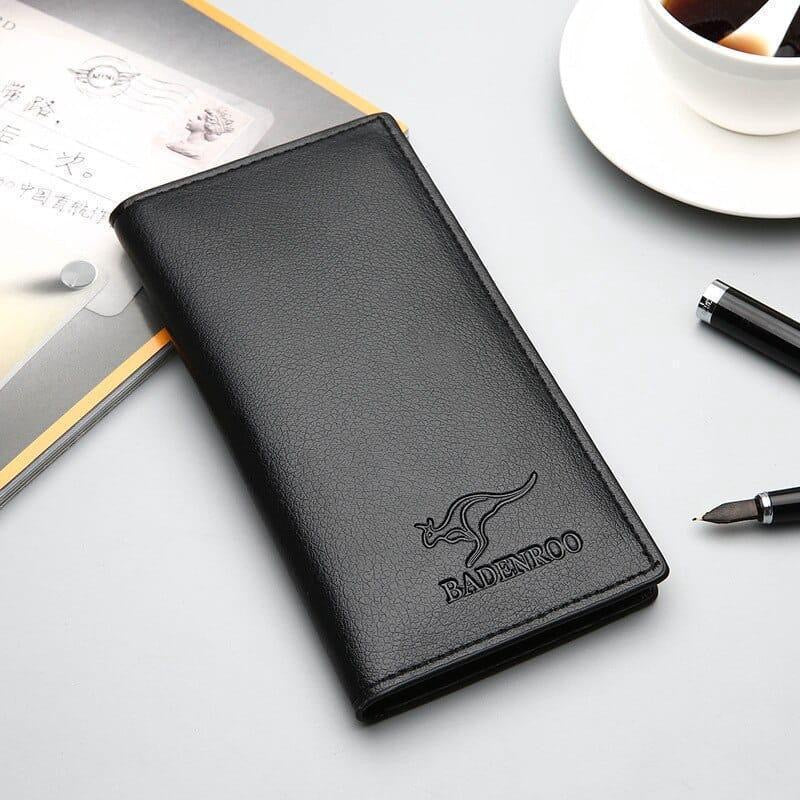 Man Long Fold Leather Wallet