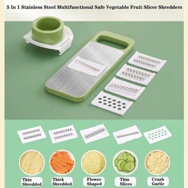 5 in 1 Multifunctional Stainless Steel Vegetable Cutter