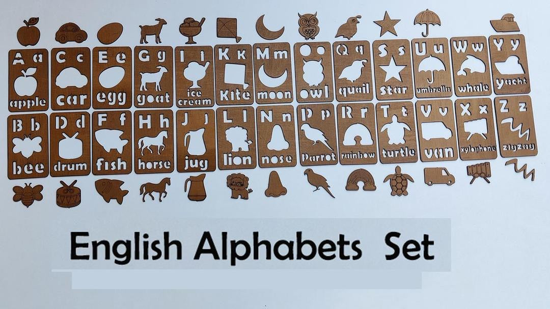 English Alphabets, Urdu Haroof e tahaji, Counting set