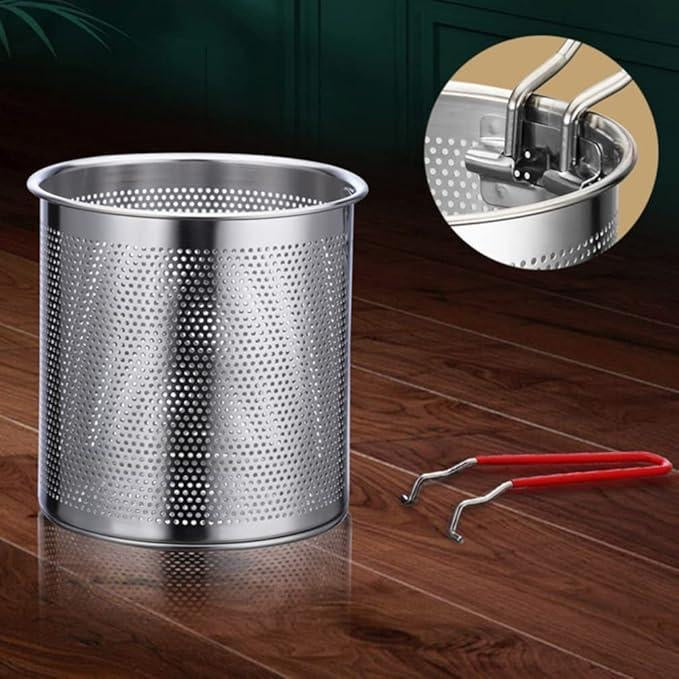 Stainless Steel Deep Fryer Pot With Strainer – Heavy-duty Frying Pan For Home Kitchen Use – 1200ml Oil Capacity