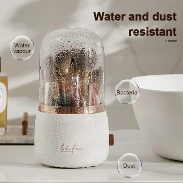 360° Degree Rotating Makeup Brush Holder With Dustproof Lid