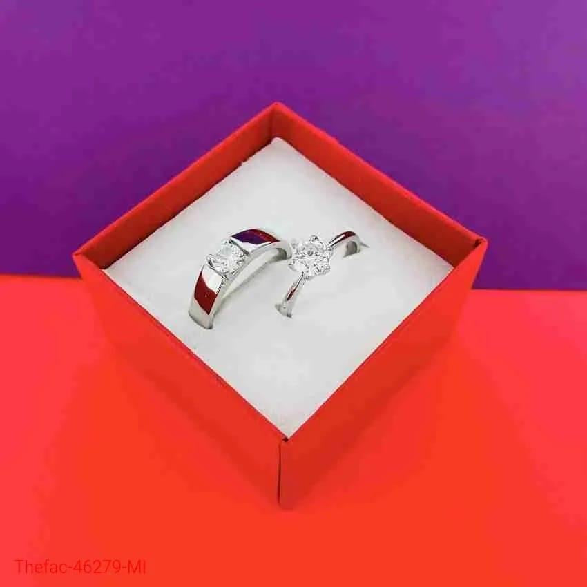 Classic Couple Rings For Men Women CZ Stone Trendy Wedding Lovers