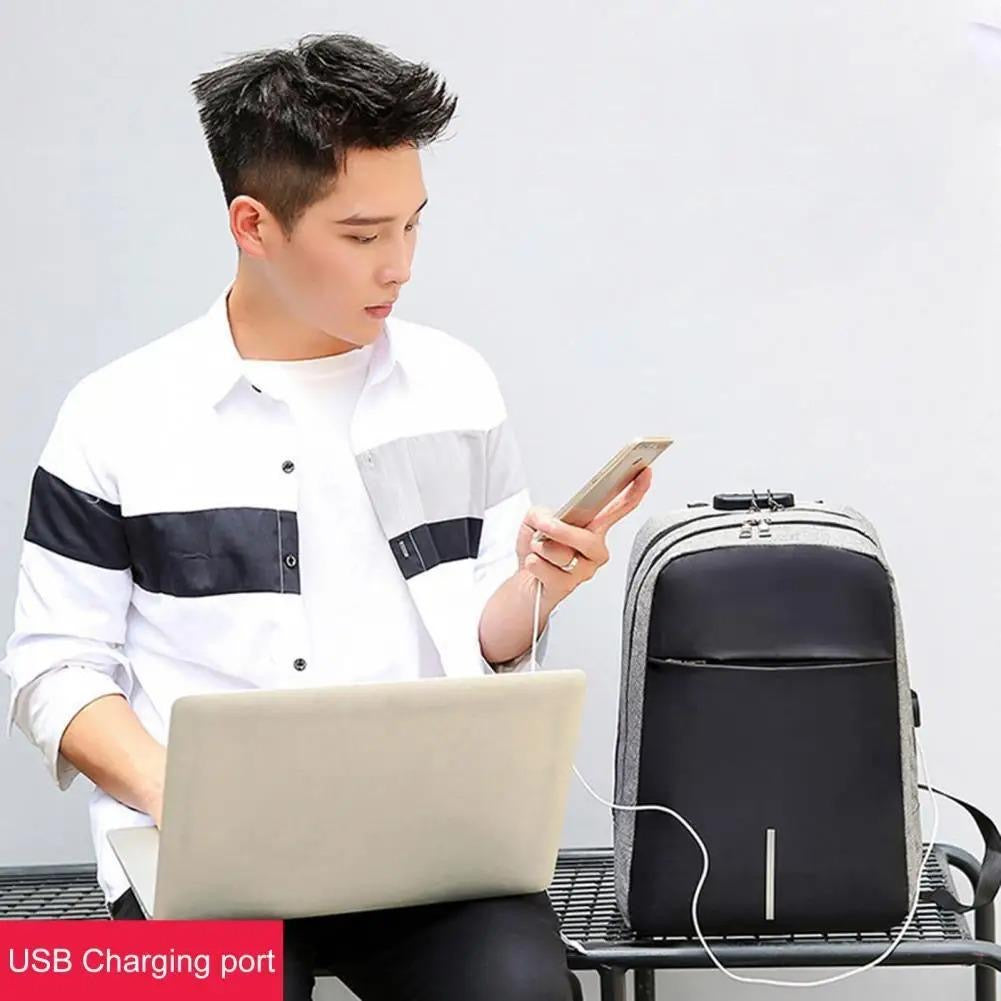 Travel Laptop Backpack Anti-Theft Bag with Password Lock USB Charging