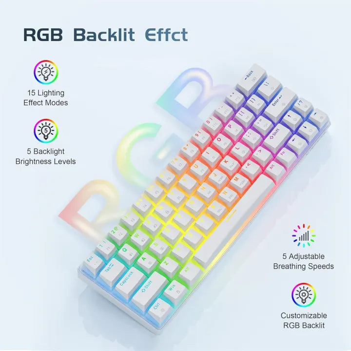Tezarre Tk-63 Pro Rgb Wireless Mechanical Rgb Gaming Keyboard