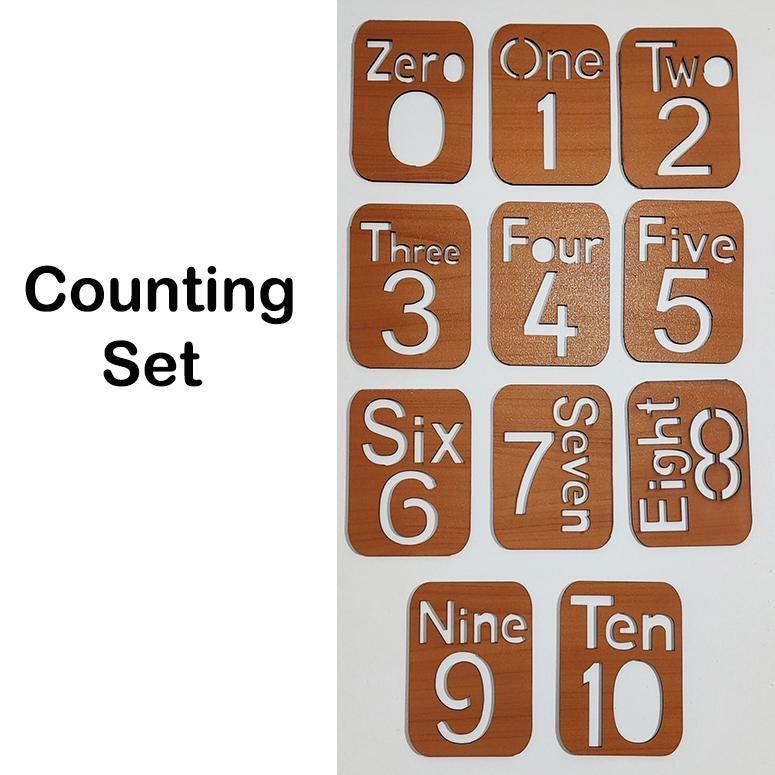 English Alphabets, Urdu Haroof e tahaji, Counting set