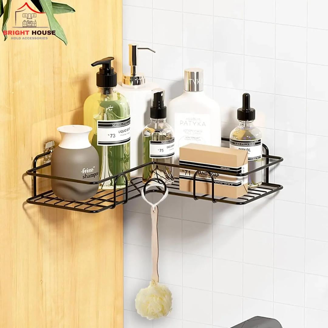 Bathroom Corner Shelf With Adhesive Hooks