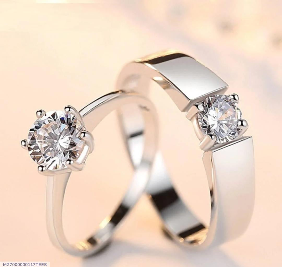Classic Couple Rings For Men Women CZ Stone Trendy Wedding Lovers