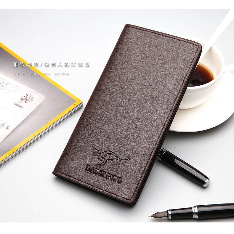 Man Long Fold Leather Wallet