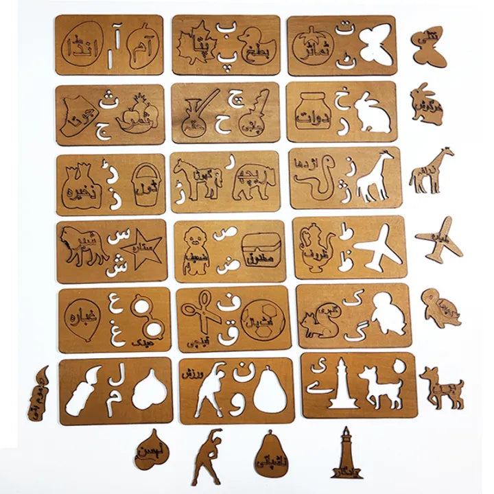 English Alphabets, Urdu Haroof e tahaji, Counting set