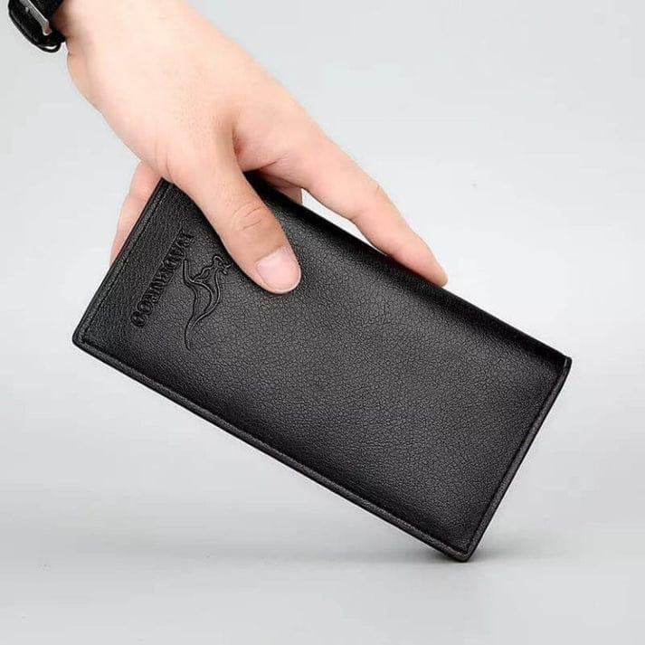Man Long Fold Leather Wallet