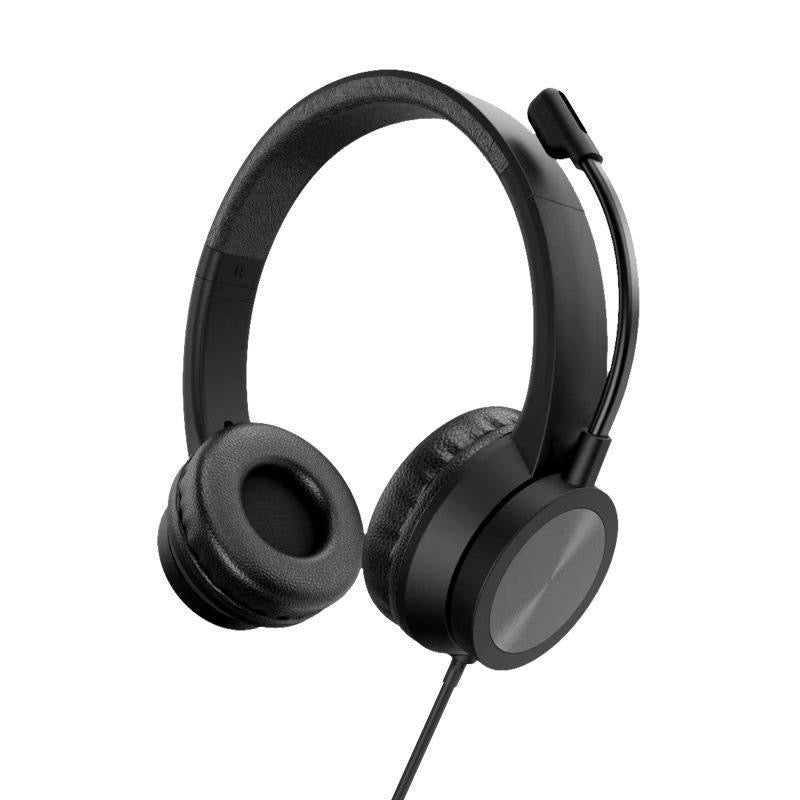 USB Computer Headphones Call Center Lightweight Wired Headset With Microphone