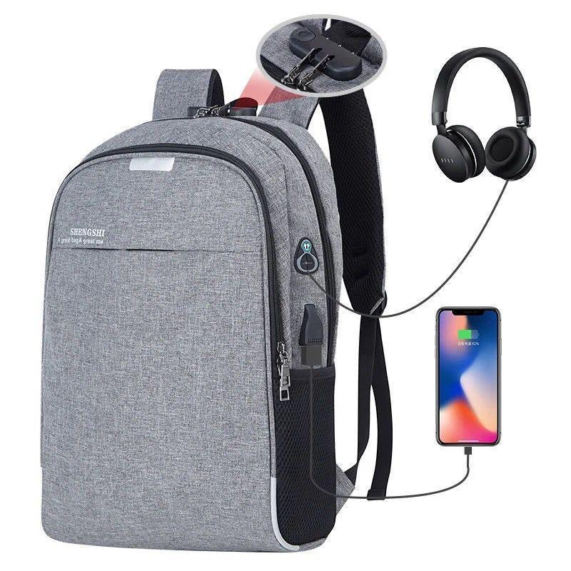 Laptop Travel Backpack – USB/ AUX Port & Trolley Strap