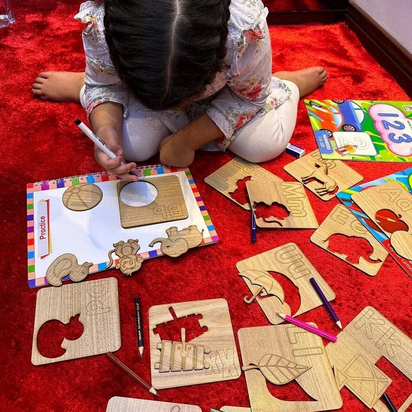 Wooden Alphabet Flashcard - A to Z Learning Toy for Kids